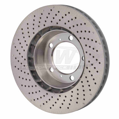 SHW Performance SHW 2012 Porsche 911 Carrera 4 GTS 3.8L w/o Ceramic Brake Right Front Drilled-Dimpled MB Brake Rotor PFR31022