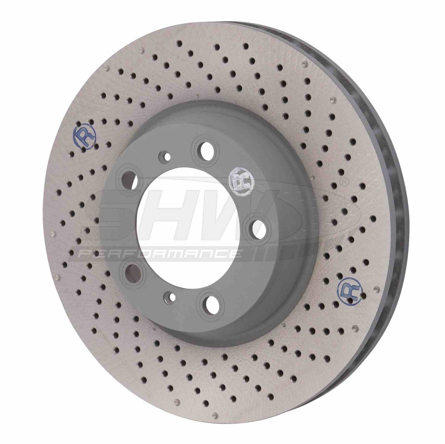 SHW Performance SHW 2012 Porsche 911 Carrera 4 GTS 3.8L w/o Ceramic Brake Right Front Drilled-Dimpled MB Brake Rotor PFR31022