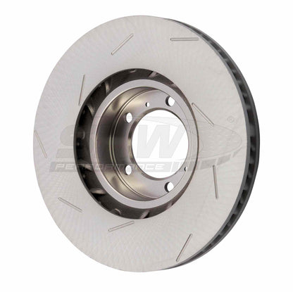 SHW Performance SHW 17-20 Porsche Panamera 4S 2.9L w/18in Wheels/Silver Caliper Right Front Slotted MB Brake Rotor PFR39742