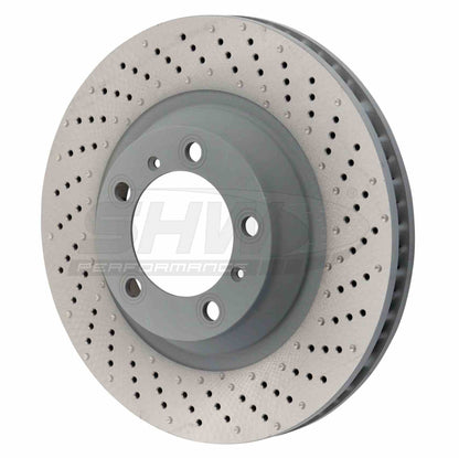 SHW Performance SHW 15-16 Porsche 911 Carrera 4 GTS 3.8L w/o Ceramic Brake Right Frt Drilled-Dimpled MB Brake Rotor PFR39912