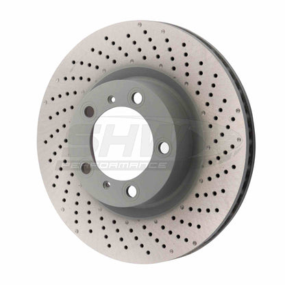 SHW Performance SHW 09-16 Porsche 911 Carrera 3.4L w/o Ceramic Brakes Right Front Drilled-Dimpled MB Brake Rotor PFR39972