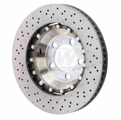 SHW Performance SHW 14-19 Porsche 911 GT3 4.0L w/o Ceramic Brake Right Front Drilled-Dimpled Lightweight Brake Rotor PFR41487