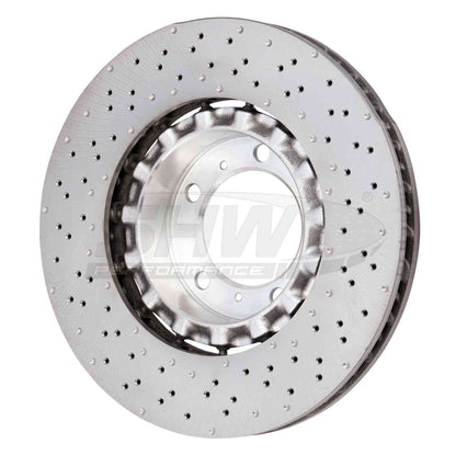 SHW Performance SHW 18-19 Porsche 911 Carrera 4 GTS 3.0L w/o Ceramic Brake Right Frt Drilled-Dimpled LW Brake Rotor PFR49902
