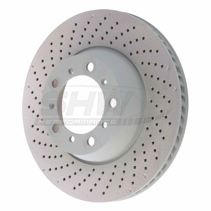 SHW Performance SHW 17-21 Porsche 911 Carrera 3.0L w/o Ceramic Brakes Left Rear Cross-Drilled MB Brake Rotor PRL31524