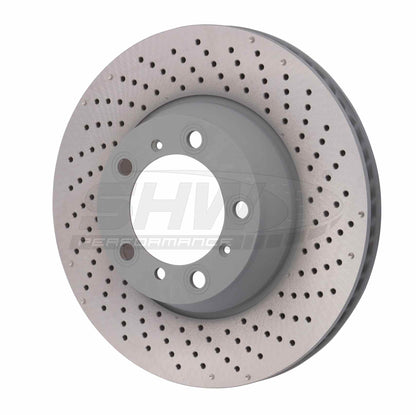 SHW Performance SHW 15-16 Porsche 911 Carrera 4 GTS 3.8L w/o Ceramic Brake Right Rear Drilled-Dimpled MB Brake Rotor PRR31224