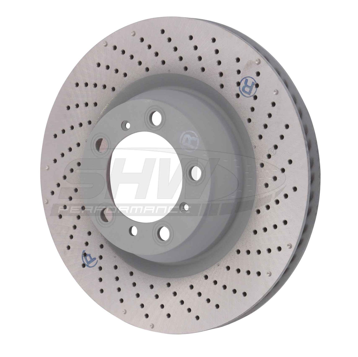 SHW Performance SHW 07-13 Porsche 911 Turbo 3.8L w/o Ceramic Brakes Right Rear Drilled-Dimpled MB Brake Rotor PRR39978