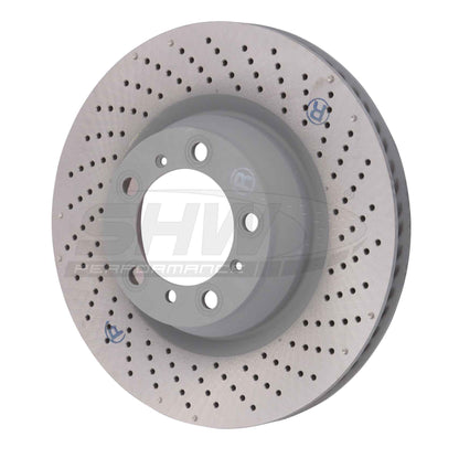 SHW Performance SHW 07-13 Porsche 911 Turbo 3.8L w/o Ceramic Brakes Right Rear Drilled-Dimpled MB Brake Rotor PRR39978