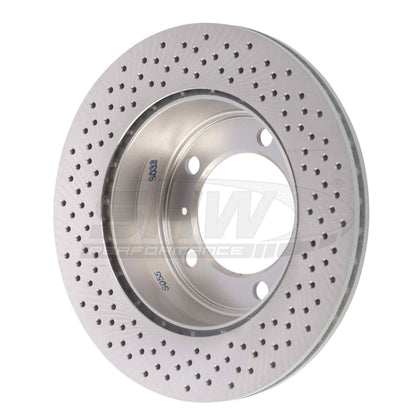 SHW Performance SHW 17-18 Porsche 718 Boxster 2.0L w/o Ceramic Brakes Rear Cross-Drilled MB Brake Rotor PRX39873