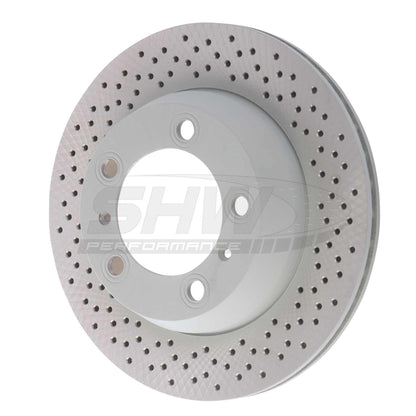 SHW Performance SHW 17-18 Porsche 718 Boxster 2.0L w/o Ceramic Brakes Rear Cross-Drilled MB Brake Rotor PRX39873