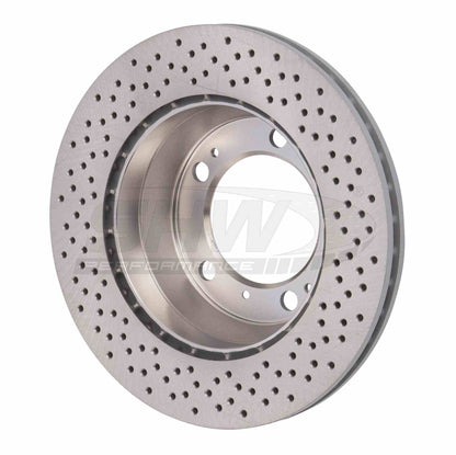SHW Performance SHW 99-08 Porsche 911 Carrera 3.6L w/o Ceramic Brakes Rear Cross-Drilled Monobloc Brake Rotor PRX39961
