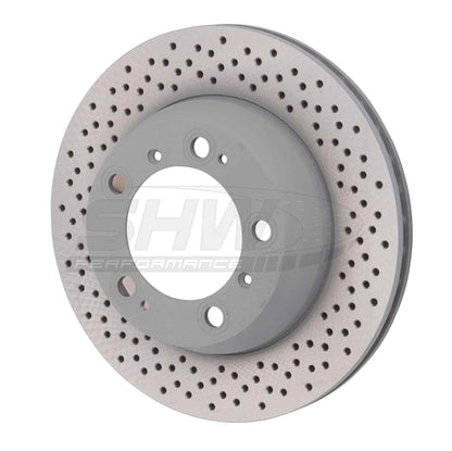 SHW Performance SHW 99-08 Porsche 911 Carrera 3.6L w/o Ceramic Brakes Rear Cross-Drilled Monobloc Brake Rotor PRX39961
