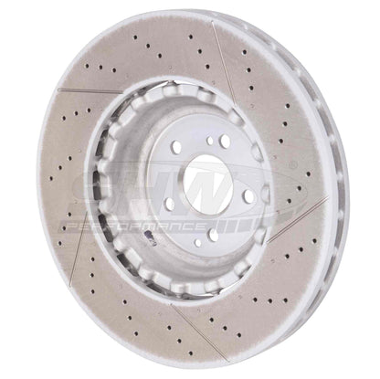 SHW Performance SHW 16-19 Mercedes-Benz C63 AMG 4.0L Front Drilled-Slotted Lightweight Brake Rotor TFX49150