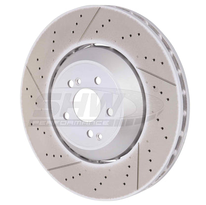 SHW Performance SHW 16-19 Mercedes-Benz C63 AMG 4.0L Front Drilled-Slotted Lightweight Brake Rotor TFX49150