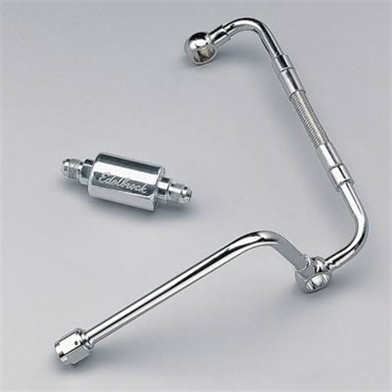 Edelbrock Dual-Feed Line/Thunder Series Carb w/Polished Fuel Filter 8128 Photo - Primary