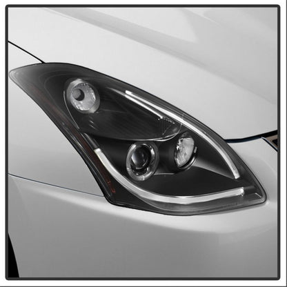 Spyder Nissan Altima 4Dr 10-12 Projector Headlights Light DRL LED Halo Blk PRO-YD-NA104D-LTDRL-BK 5076830 5076830 Photo - Mounted