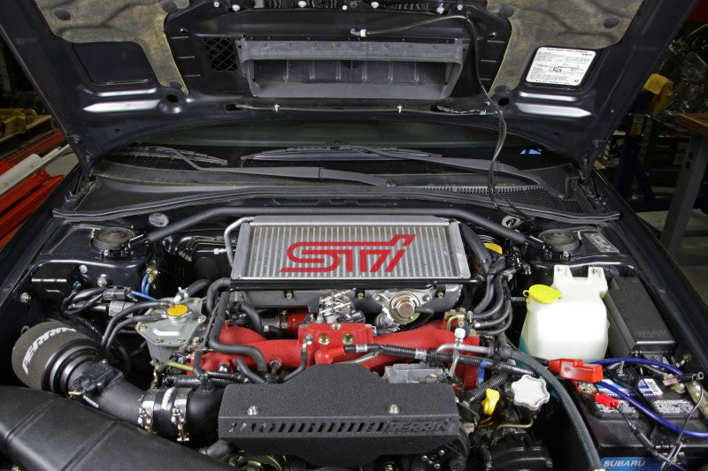 Perrin 02-07 Subaru Impreza (WRX/STi/RS/2.5i) / 04-08 Forester Front Strut Brace - Black PSP-SUS-052BK PSP-SUS-052BK Photo - Primary