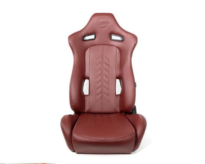 NRG "The Arrow"  Sports Vinyl Seat Maroon w/ Maroon Stitch plus Pressed RSC-810MAR L/R User 1