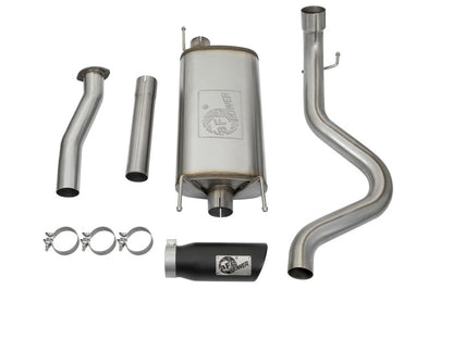 aFe MACH Force-Xp 3in Stainless Steel Cat-Back Exhaust System w/Black Tip 49-46026-B Photo - Unmounted