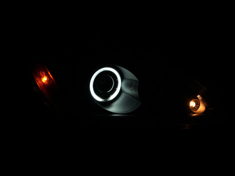 Anzo 2004-2007 Mitsubishi Lancer Projector Headlights w/ Halo Black (CCFL) 121102 Photo - Mounted