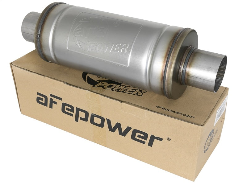 aFe MACH Force-Xp 3" 409 Stainless Steel Muffler 3" Inlet/Outlet, 14"L x 6 49M00012 Photo - Unmounted