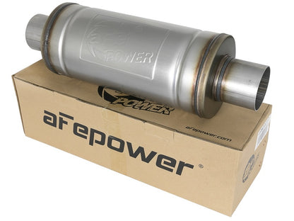 aFe MACH Force-Xp 3" 409 Stainless Steel Muffler 3" Inlet/Outlet, 14"L x 6 49M00012 Photo - Unmounted