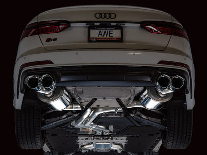 AWE Tuning 19-23 Audi C8 S6/S7 2.9T V6 AWD Touring Edition Exhaust - Chrome Silver Tips 3015-42103 3015-42103 Photo - Mounted