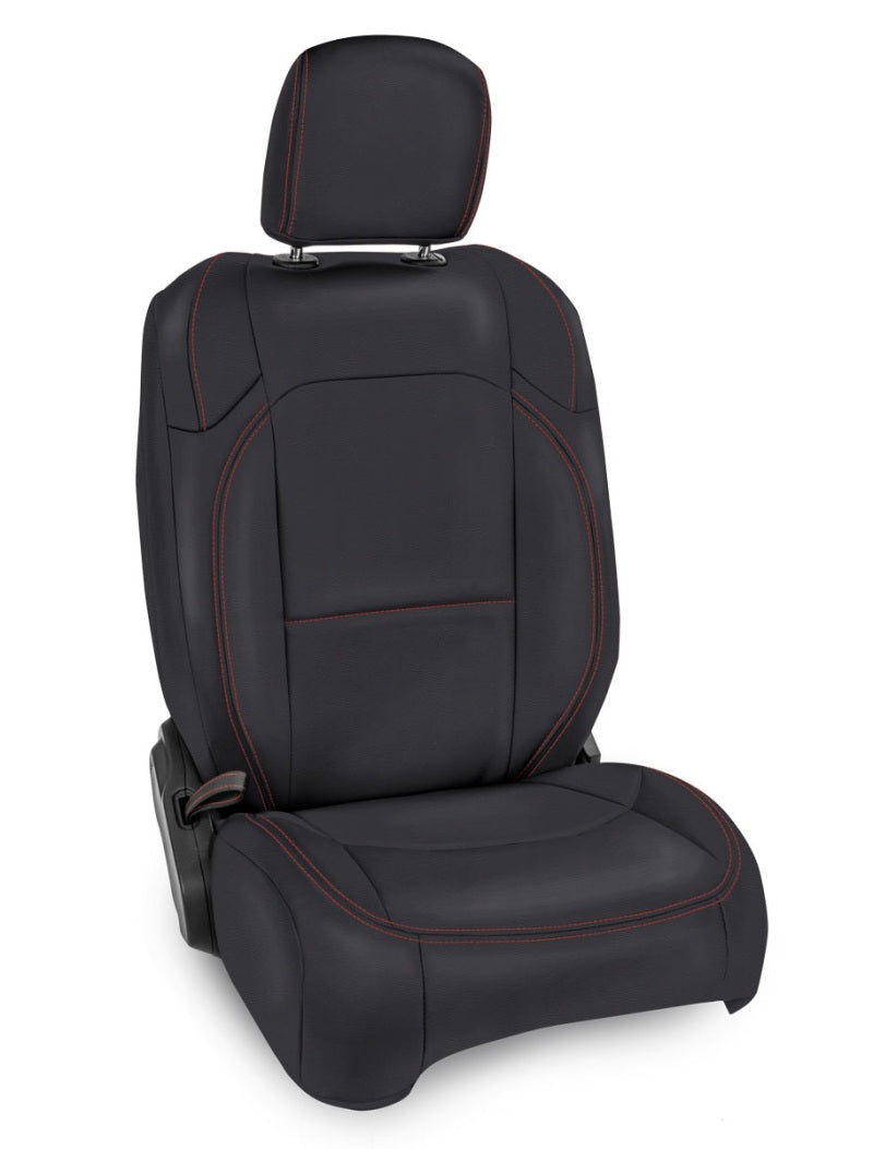 PRP Seats PRP 2018+ Jeep Wrangler JLU/4 Door/Gladiator/Rubicon Front Seat Cover (Pair) -Black w/ Red Stitching B040-01 B040-01 Photo - Primary