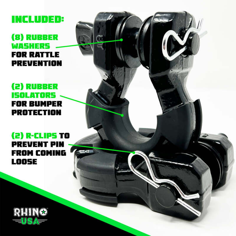 Rhino USA 8T Super Shackle 2-Pack (Black) SUPERSHACK-BLK SUPERSHACK-BLK User 1
