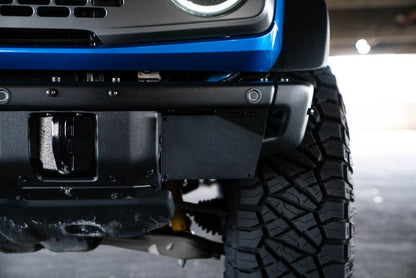 DV8 Offroad 21-22 Ford Bronco Factory Front Bumper License Relocation Bracket - Side LPBR-02 LPBR-02 Photo - lifestyle view