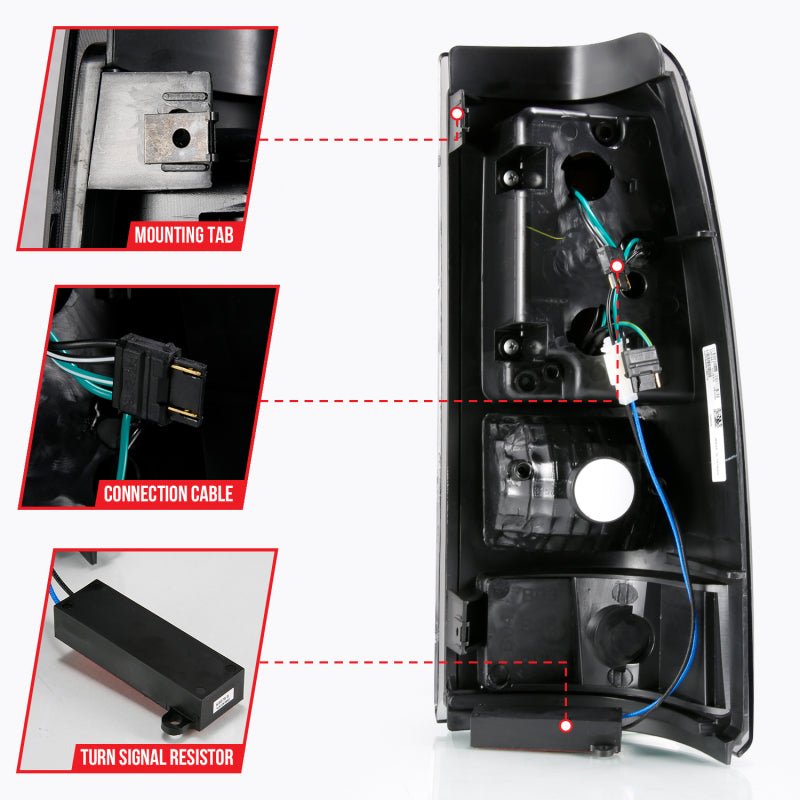 ANZO 2003-2006 Chevy Silverado 1500 LED Taillights Plank Style Black w/Smoke Lens 311334 311334 User 4