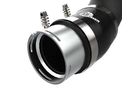 aFe BladeRunner Black 3in Aluminum Charge Pipe Kit 20-21 GM Diesel Trucks V8-6.6L (td) L5P 46-20444-B 46-20444-B Photo - Close Up