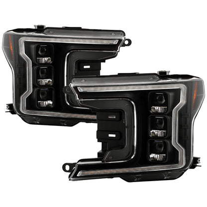 SPYDER 18-20 Ford F-150 Headlights - Halogen Model Only - DRL LED - Black PRO-YD-FF15018HALAP-SEQ-BK 5088475 5088475 Photo - Primary