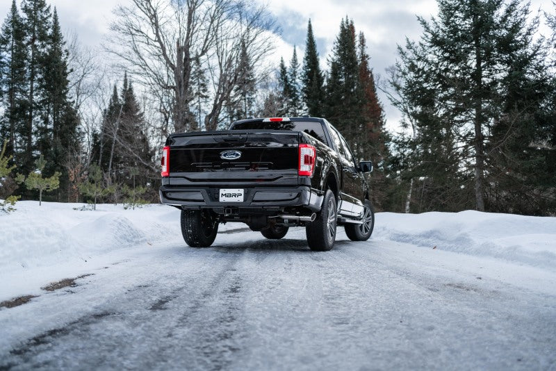 MBRP 2021+ F-150 2.7L/ 3.5L Ecoboost, 5.0L Single Side 3in T304 Catback Exhaust S5211304 S5211304 Photo - lifestyle view
