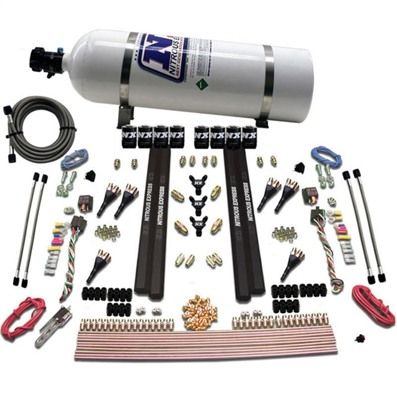 Nitrous Express 6 Cyl SX2 Dual Stage Nozzle Nitrous Kit w/15lb Bottle 90096-15 90096-15 Photo - Primary