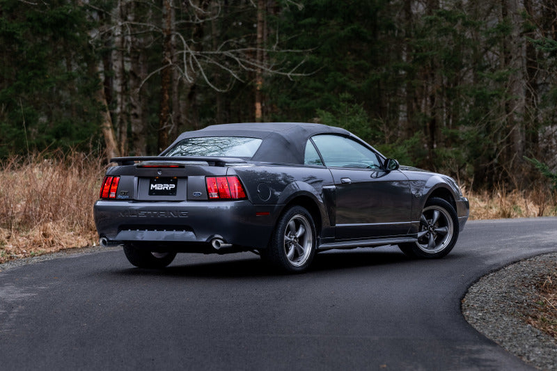 MBRP 99-04 Ford Mustang GT/Mach 1 2.5in Dual Split Rear AL Catback Exhaust w/ 3.5in Dual Wall Tips S7221AL S7221AL Photo - lifestyle view