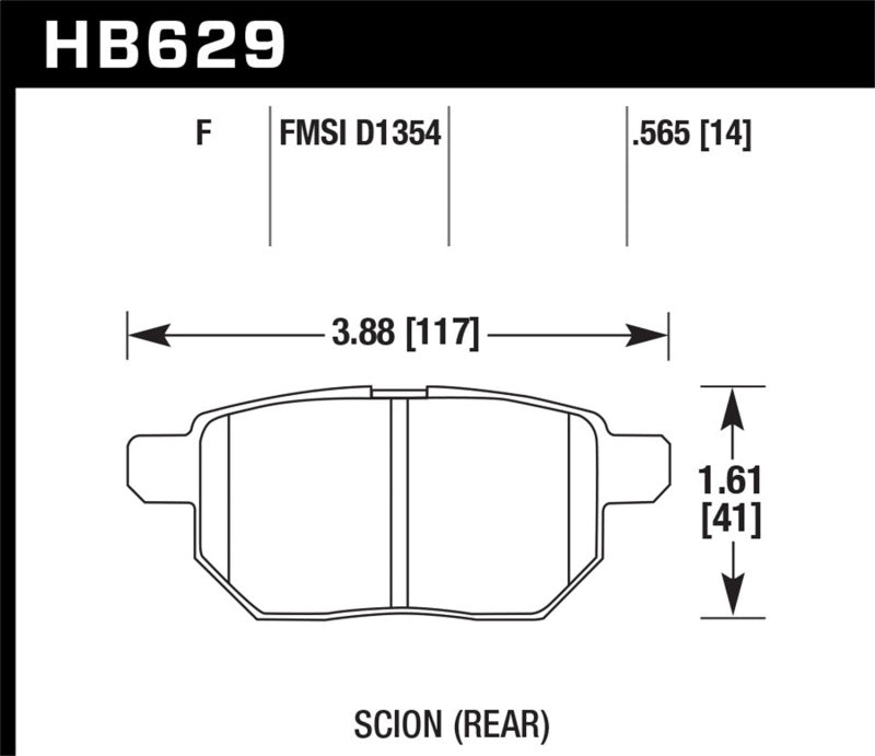 Hawk 08-15 Scion xB HPS 5.0 Rear Brake Pads HB629B.565 HB629B.565 Photo - Primary