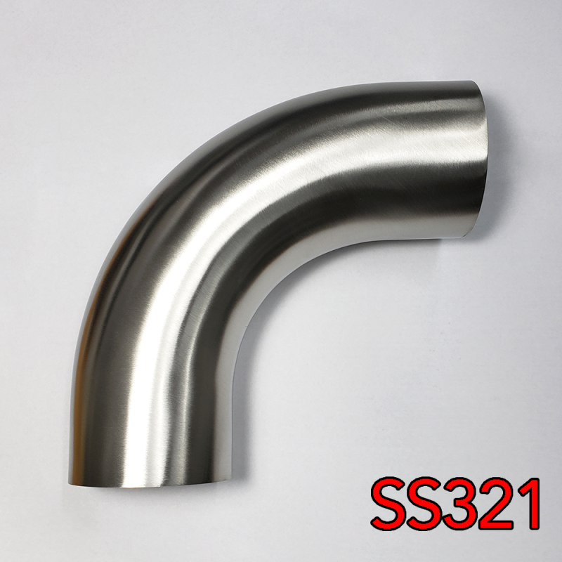 Stainless Bros 2.5in SS321 90Deg Elbow 1.5D 3.75in CLR - 16GA .065in w/Leg 701-06356-4150