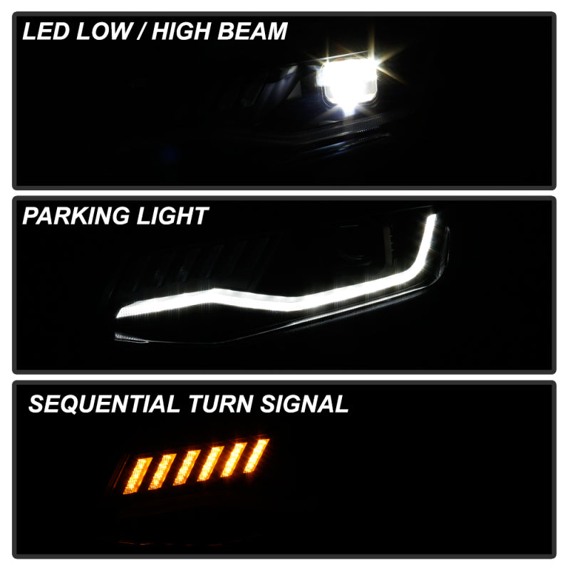 Spyder Chevy Camaro 16-18 Halogen Model Full LED Headlights Black PRO-YD-CCAM16HALAP-SEQ-BK 5087317 5087317 User 6