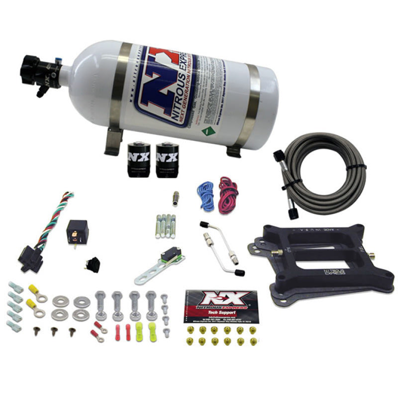 Nitrous Express 4150 4-BBL/Alcohol Nitrous Kit (50-300HP) w/10lb Bottle 30045-10 30045-10 Photo - Primary