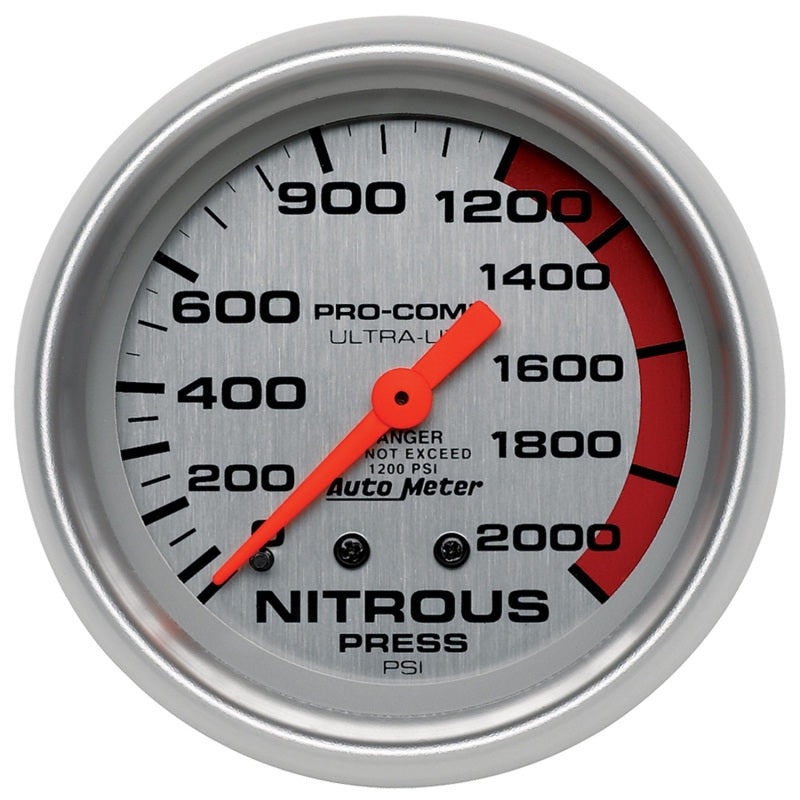 Autometer 2-5/8" Nitrous Pressure, 0-2000 Psi, Mechanical, Ultra-Lite 4428 Photo - Primary