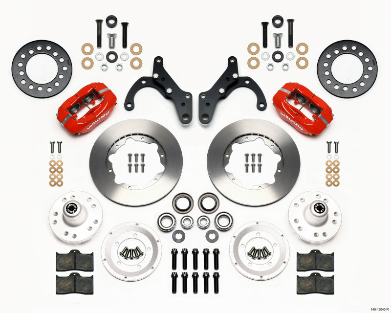 Wilwood Forged Dynalite Front Kit 11.00in Red 69-70 Impala Drum/Disc 69-82 Vette 140-12040-R 140-12040-R Photo - Primary