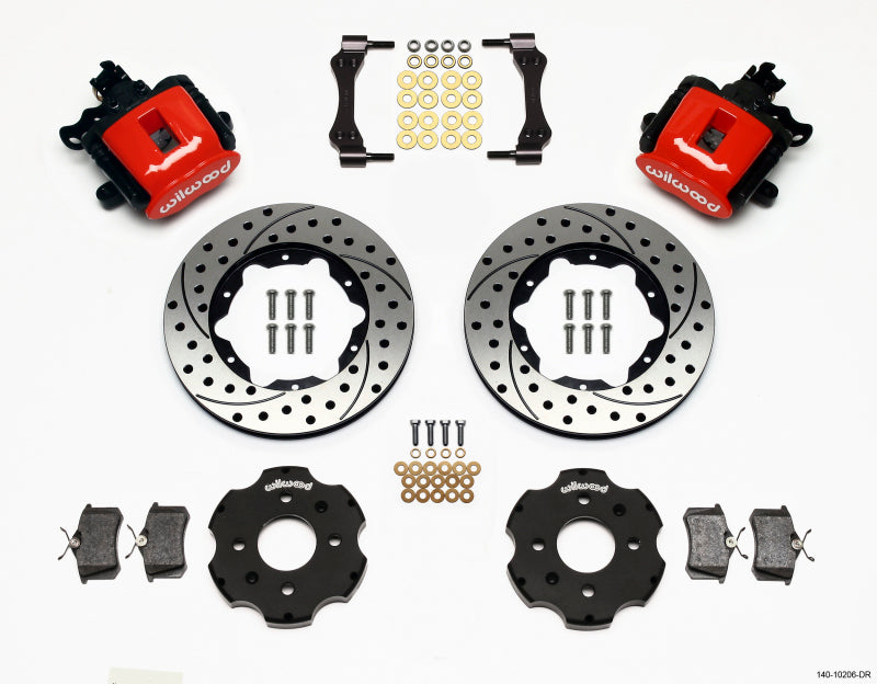 Wilwood CPB Rear Kit, 11.00", Drilled, Red, Civic / Integ Disc 2.39 Hub 140-10206-DR Photo - Primary
