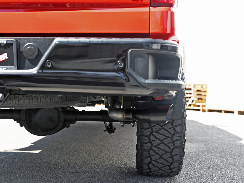 aFe Vulcan Series 3in 304SS Exhaust Cat-Back w/Blk Tip 2019 GM Silverado/Sierra 1500 L4-2.7L (t) 49-34109-B 49-34109-B Photo - Mounted
