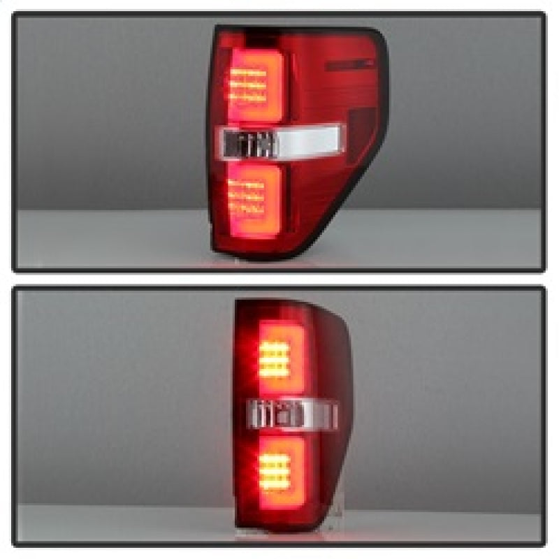 Spyder 09-14 Ford F150 V2 Light Bar LED Tail Lights - Red Clear (ALT-YD-FF15009V2-LBLED-RC) 5084224 5084224 Photo - Unmounted
