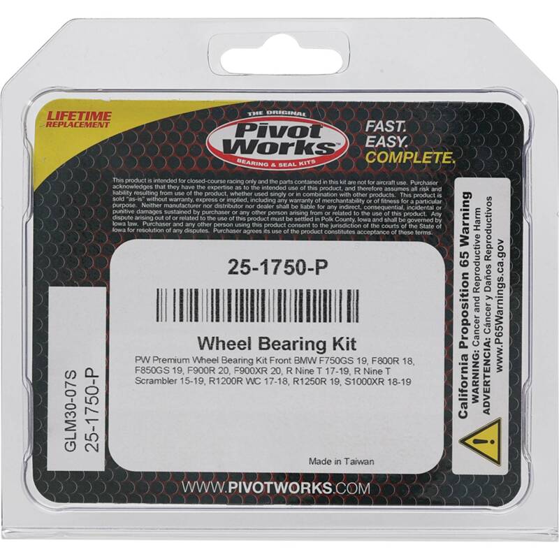 Pivot Works BMW Wheel Bearing Kit Premium Bearings 25-1750-P 25-1750-P Photo - Primary