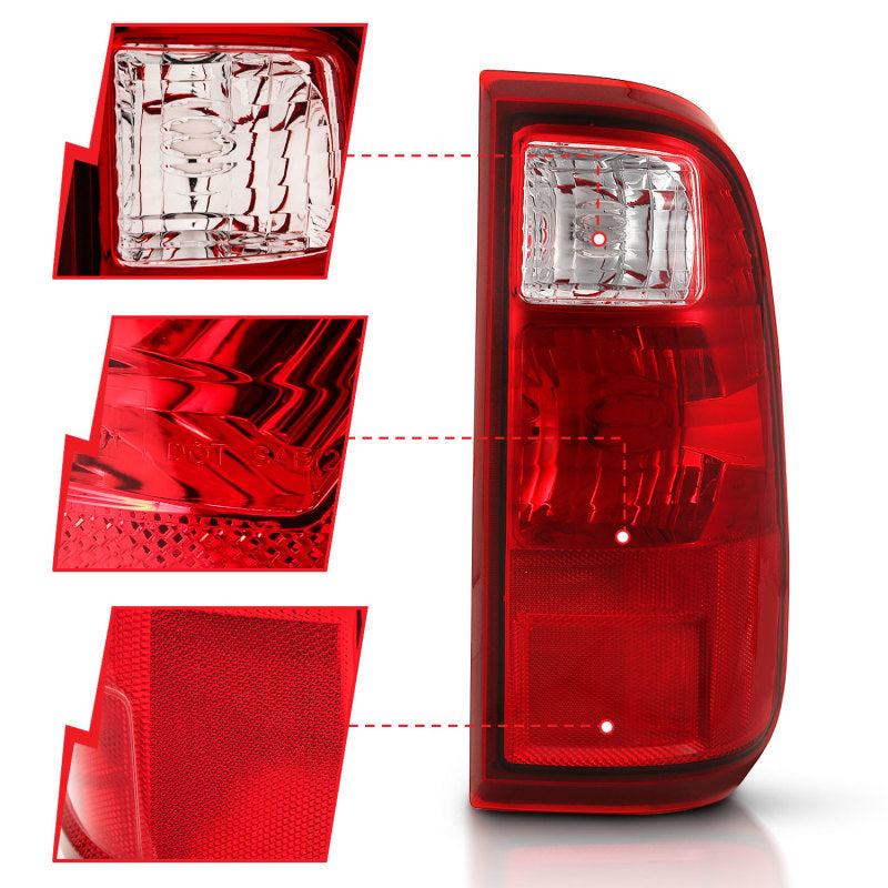 ANZO 2008-2016 Ford F-250 Taillight Red/Clear Lens (OE Replacement) 311305 311305 Photo - Unmounted