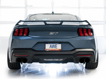 AWE Tuning AWE 2024 Ford Mustang GT Fastback S650 RWD SwitchPath Catback Exhaust w/ Quad Diamond Black Tips 3025-43650 3025-43650 Photo - Mounted