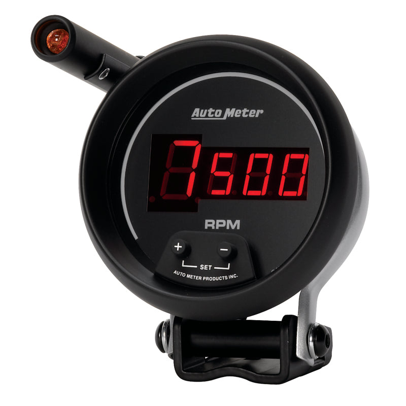 Autometer Quick-Lite Digital 10K RPM Pedestal Mount 3 3/4in Tachometer Black Dial w/ Red LED 6399 6399 User 2