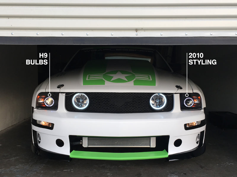 Raxiom 05-09 Ford Mustang Halogen 2010 Style LED Halo Headlights-Blk Hsng(Clear Lens/Excludes GT500) 101682 101682 Photo - Close Up