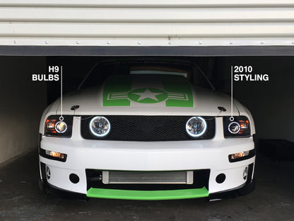Raxiom 05-09 Ford Mustang Halogen 2010 Style LED Halo Headlights-Blk Hsng(Clear Lens/Excludes GT500) 101682 101682 Photo - Close Up